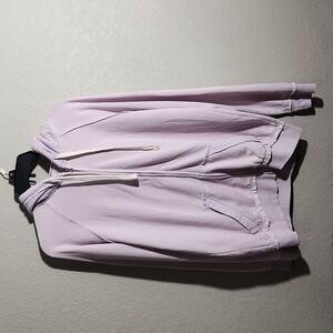 U.S. Vintage Womens Hoodie Full Zip Jacket Size M lavendar Raw Hem Distressed